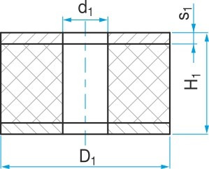 Silentblok - válcová pružina průchozí typ GH 40x13/40 - N2 - 2