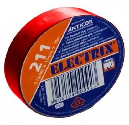 Páska izolační PVC 0,13x15x10-červená - N2