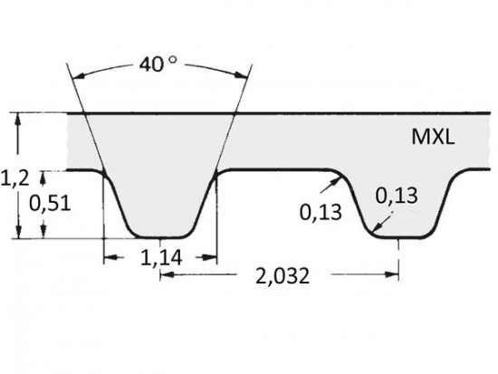 Řemen ozubený 2048 MXL 012 (3,05 mm) optibelt ZR - N2