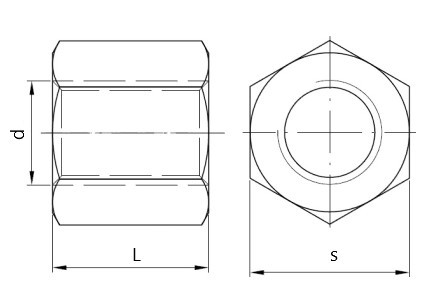 Matice trapézová šestihranná levý závit DIN 103 Tr14x4 - N2 - 2
