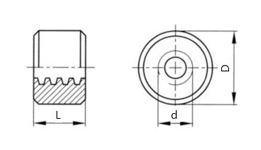 Matice trapézová kruhová DIN 103 Tr20x4 D45xL40 bronz - N2 - 2