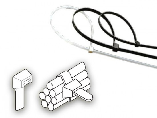 Vázací páska 2,5 x 120 mm - 8 kg - bílá - N2