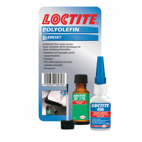 Loctite 406 - 20 g + 770 - 10 g sada na polyolefiny - N2