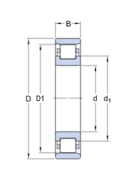 SKF N 308 ECP válečkové ložisko - N2 - 2