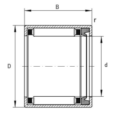 INA HK 1214 RS-L271 jehlové ložisko s lisovaným pouzdrem - N2 - 2