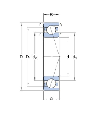 SKF 7208 ACDGA/P4A ložisko - N2