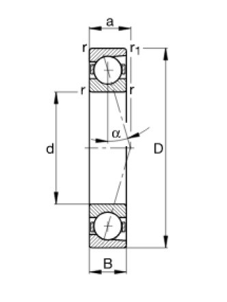 FAG B7005-C-T-P4S-UL vřetenové ložisko - N2 - 2