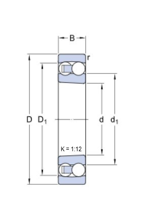 SKF 1212 EKTN9 naklápěcí kuličkové ložisko - N2 - 2