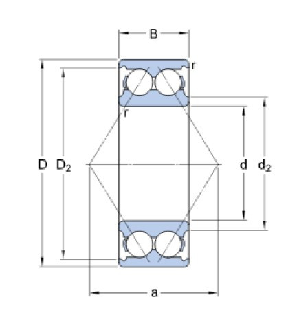 SKF 3205 A/C3 kuličkové ložisko s kosoúhlým stykem - N2 - 2