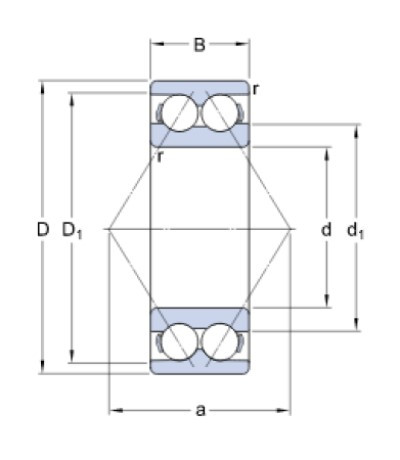 SKF 3218 A kuličkové ložisko s kosoúhlým stykem - N2 - 2
