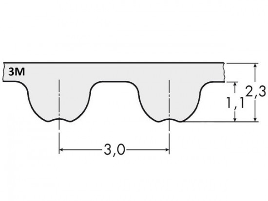 Řemen ozubený metráž 3M 6 mm - optibelt OMEGA Linear sklené vlákno - N2