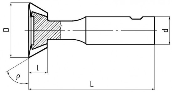 Fréza tvarová úhlová čelní, F330215, 50x25 mm - N2 - 2