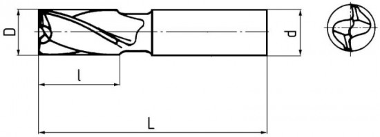 Fréza pro drážky per krátká, souměrná, F240308, 2,8x5 mm - N2