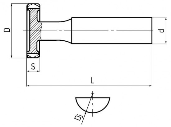 Fréza tvarová pro drážky úsečových per, F320100, 10x2,5 mm (přímé zuby) - N2 - 2