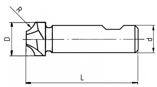 Fréza čtvrtkruhová vydutá, F360018, R3 mm - N2