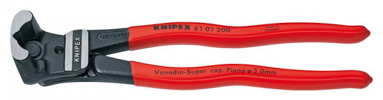 KNIPEX 61 01 200 Čelní pákové štípací kleště s velkým převodem, plast. návleky, fosfát. na černo - N2