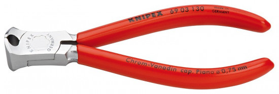 KNIPEX 69 03 130 Čelní štípací kleště pro mechaniky, plastové návleky, chromované - N2