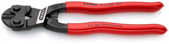KNIPEX 71 01 200 CoBolt® Kompaktní pákové kleště, plastové návleky, fosfát.na černo 200 mm - N2