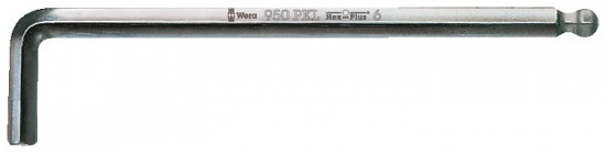Klíč imbus s kuličkou, chromovaný 950 PKL, WERA, 022066-10.0x219 - N2