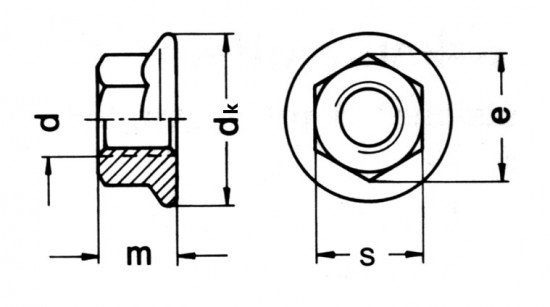 Matice s límcem ozubeným DIN 6923 M3 |08| pozink - N2 - 2
