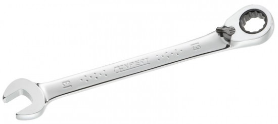 Ráčnový očkoplochý klíč s přepínací páčkou 17x17 mm, EXPERT E113309 - N2