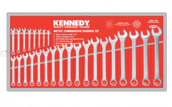 Sada klíčů očkoploché profesionání chrom - metrické 6-32 mm 26.dílná sada Kennedy - N2