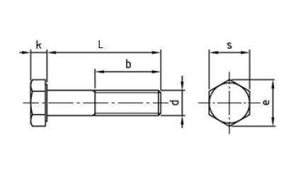 Šroub šestihranný částečný závit DIN 931 M3x35-8.8 pozink - N2 - 2
