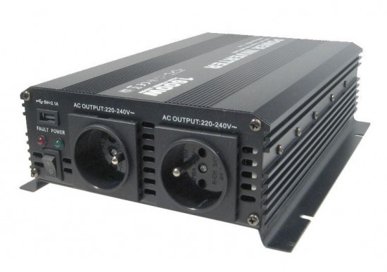 Měnič napětíz 12V DC na 230V AC 1600W trvale+USB  - N2