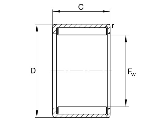 INA HN 3520 jehlové ložisko s lisovaným pouzdrem - N2