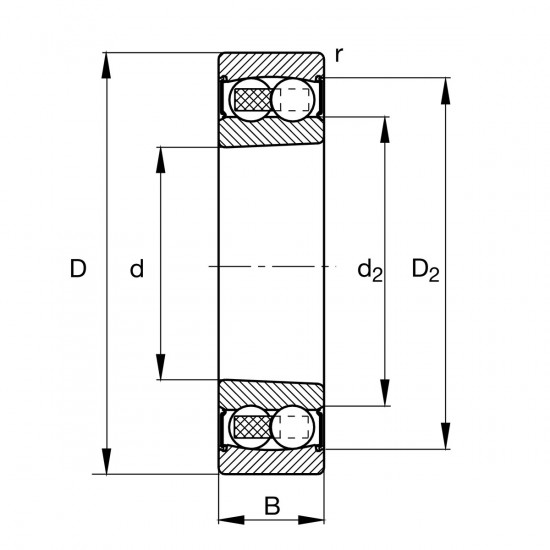FAG 2210-K-2RS-TVH-C3 naklápěcí kuličkové ložisko - N2