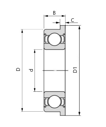 ZEN FR 188-2Z kuličkové ložisko s přírubou - N2 - 2