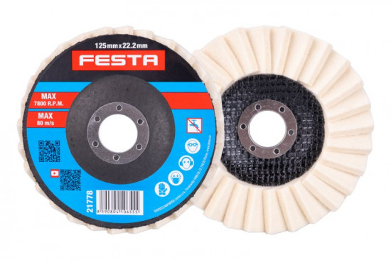 Kotouč leštící filcový lamelový 125 mm/22,2 mm, FESTA 21778 - N2 - 2