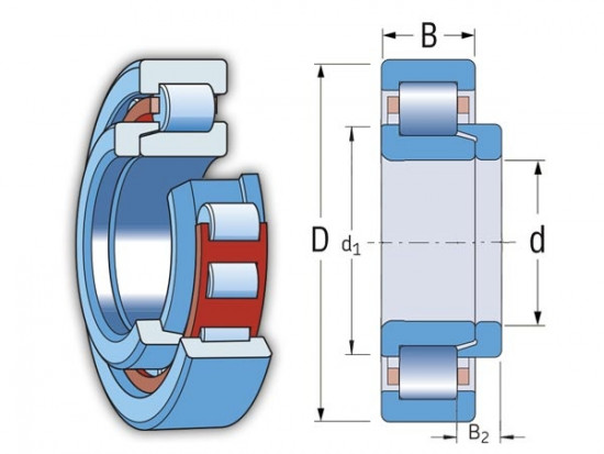 KINEX NH 308 válečkové ložisko - N2