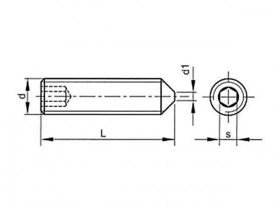 Šroub stavěcí s hrotem-inbus DIN 914 M3x6 - N2