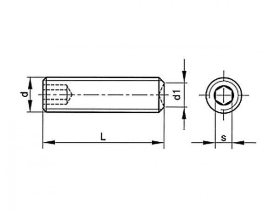 Šroub stavěcí s důlkem-inbus DIN 916 M8x35 - N2