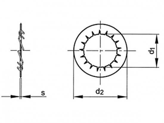 Podložka vějířová vnitřní DIN 6798I M4 / 4,3 - N2