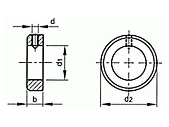 Stavěcí kroužek DIN 705A 8x16x8 pozink - N2