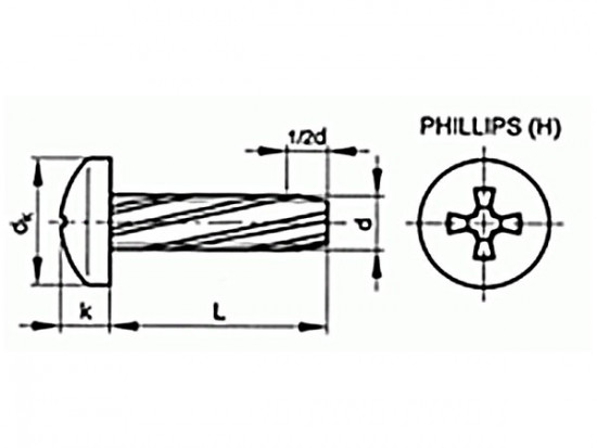 Šroub závitořezný phillips DIN 7516A M3x6 pozink - N2