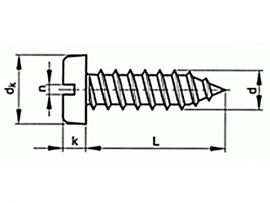 Šroub samořezný s drážkou DIN 7971C 4,2x13 pozink - N2