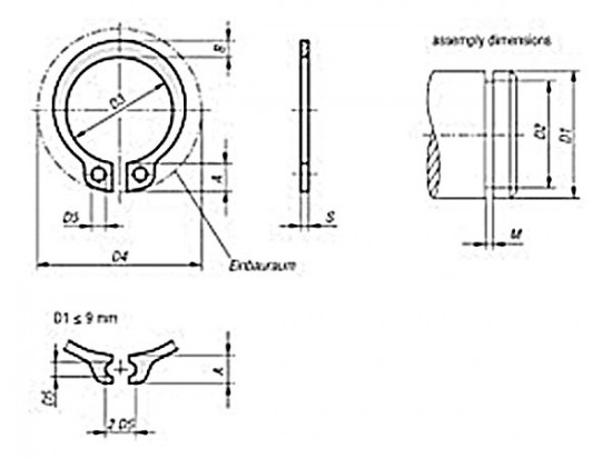 Pojistný kroužek na hřídel DIN 471 - 63 mm - N2