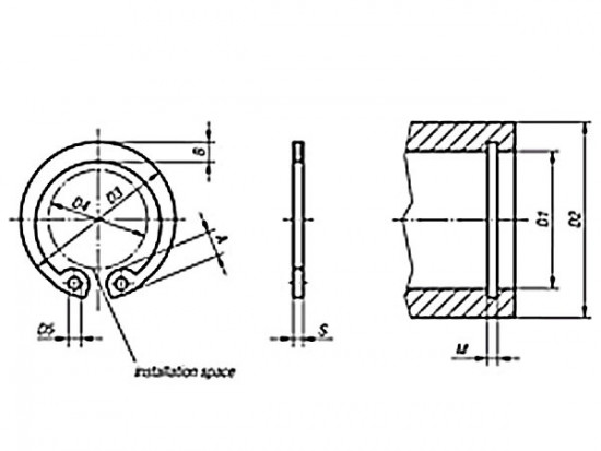 Pojistný kroužek do díry DIN 472 - 35 mm nerez A1 - N2