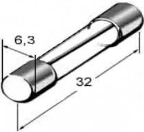 Pojistka skleněná 25A 6,3x32mm - N1