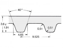 Řemen ozubený metráž L 037 (9,40 mm) - optibelt ZR Linear sklené vlákno - N1