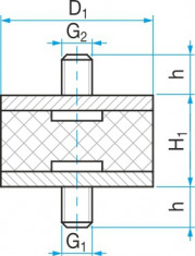 Silentblok typ 1 - 25x20 M6x20 - N1