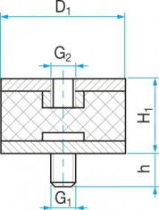 Silentblok typ 2 - 10x15 M4x10 - N1