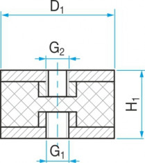 Silentblok typ 3 - 70x50 M10 - N1