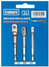 3-dílná sada adaptérů pro hlavice 1/4"-3/8"-1/2"/NAREX 443002000 - N1