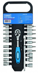 Sada hlavic a ovladačů 1/4" na liště 22-dílná, NAREX 443001386 - N1