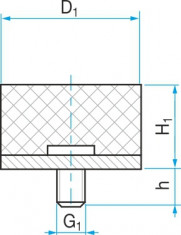 Silentblok typ 4 - 75x55 M12x37 - N1