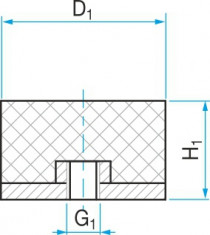 Silentblok typ 5 - 50x25 M12 - N1